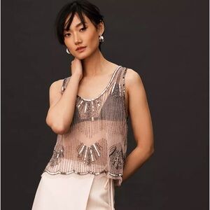 Mahila Scalloped Beaded Tank